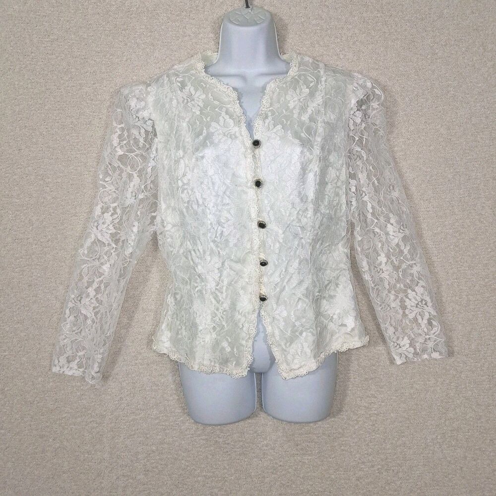 Vintage Lace Top Sz M/L Victorian Edwardian Glam Romantic Regency Poemcore